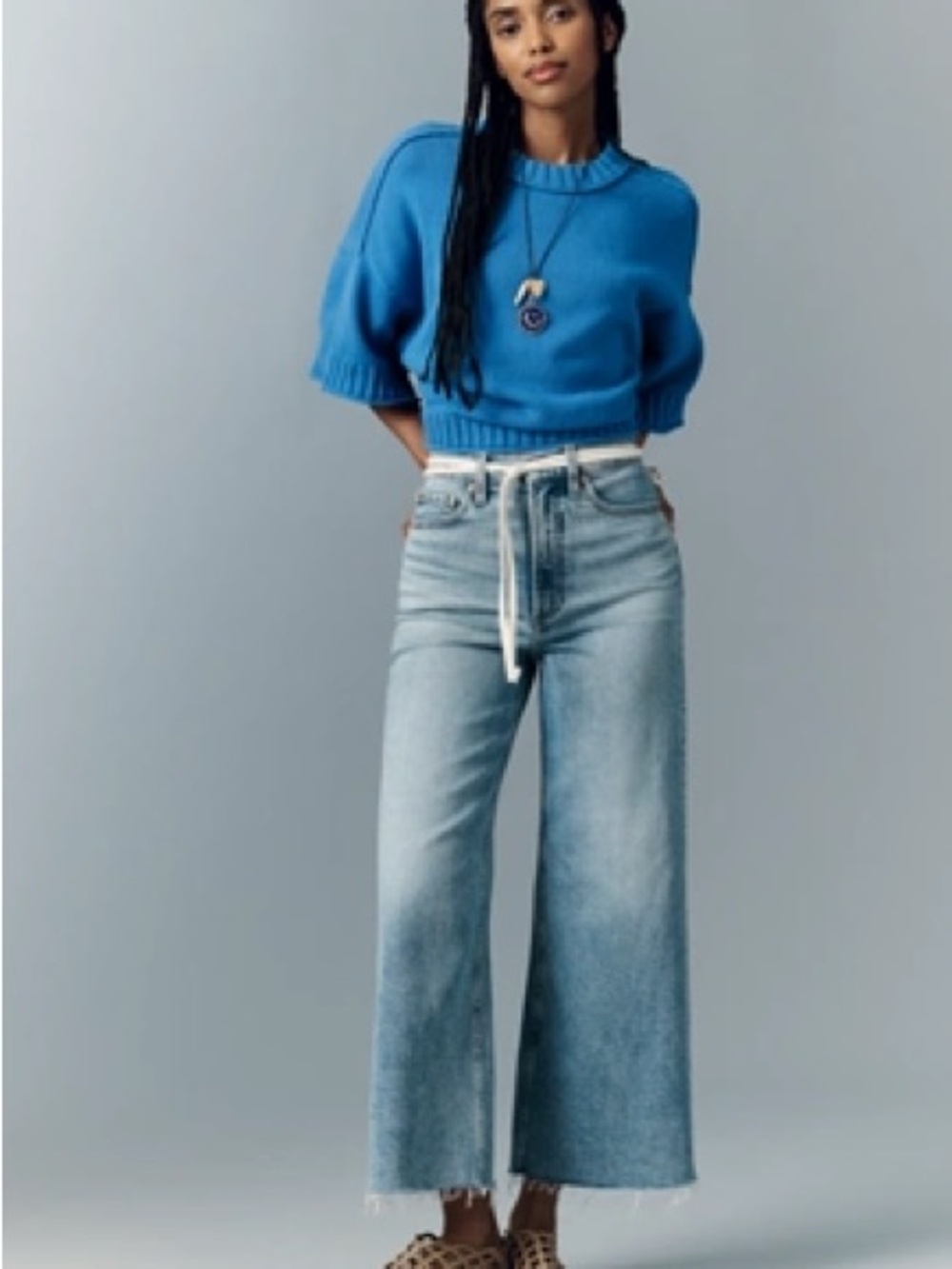 pistola Light Blue Wide-Leg Ankle Jeans (only worn two times)